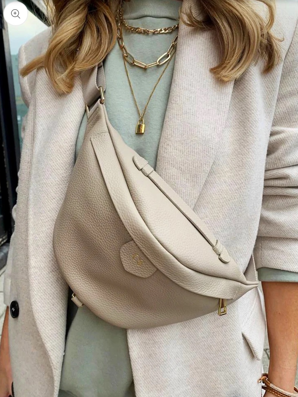Sienna Olivia Personalised Stone Leather Bum Bag Leather Fanny Pack